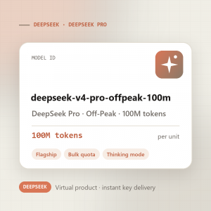 DeepSeek Pro · Off-Peak · 100M tokens